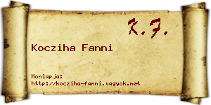 Kocziha Fanni névjegykártya