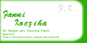 fanni kocziha business card